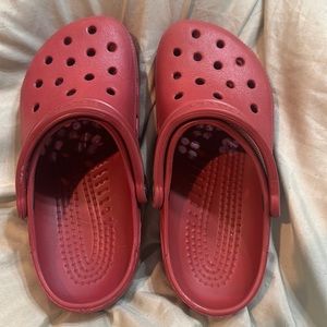 Gently used Wn size 7 Crocs clogs. Maroon/burgundy color.